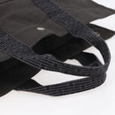 HERMES Her Line MM Hand Bag Canvas Gray Auth hk3127-7