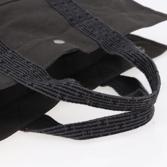 HERMES Her Line MM Hand Bag Canvas Gray Auth hk3127