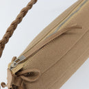 Salvatore Ferragamo Vala Shoulder Bag Nylon Beige Silver Auth hk3128-14