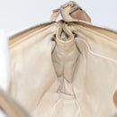 Salvatore Ferragamo Vala Shoulder Bag Nylon Beige Silver Auth hk3128-18