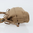 Salvatore Ferragamo Vala Shoulder Bag Nylon Beige Silver Auth hk3128-5