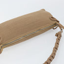 Salvatore Ferragamo Vala Shoulder Bag Nylon Beige Silver Auth hk3128-6