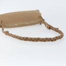 Salvatore Ferragamo Vala Shoulder Bag Nylon Beige Silver Auth hk3128-7