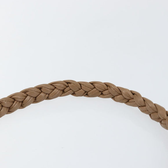 Salvatore Ferragamo Vala Shoulder Bag Nylon Beige Silver Auth hk3128