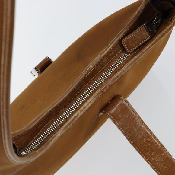 Salvatore Ferragamo Shoulder Bag Nylon Brown Silver Auth hk3129