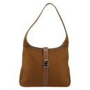 Salvatore Ferragamo Shoulder Bag Nylon Brown Silver Auth hk3129-2