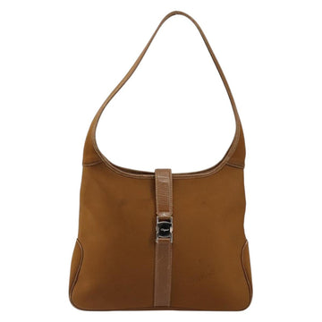 Salvatore Ferragamo Shoulder Bag Nylon Brown Silver Auth hk3129 - 0