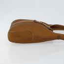 Salvatore Ferragamo Shoulder Bag Nylon Brown Silver Auth hk3129-4