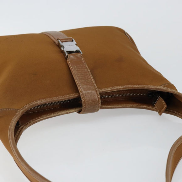 Salvatore Ferragamo Shoulder Bag Nylon Brown Silver Auth hk3129