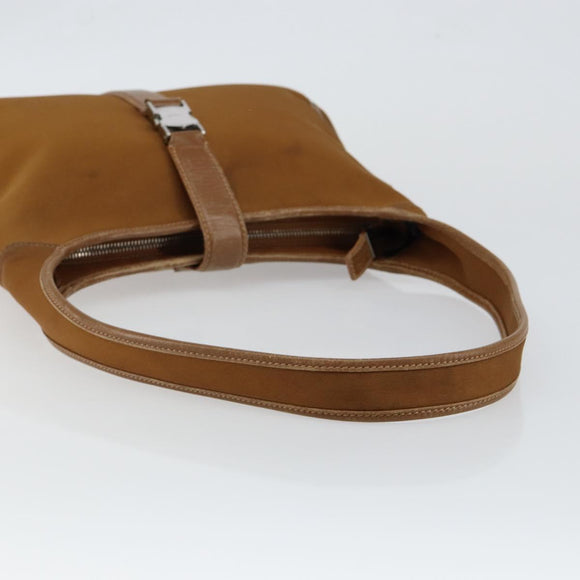 Salvatore Ferragamo Shoulder Bag Nylon Brown Silver Auth hk3129