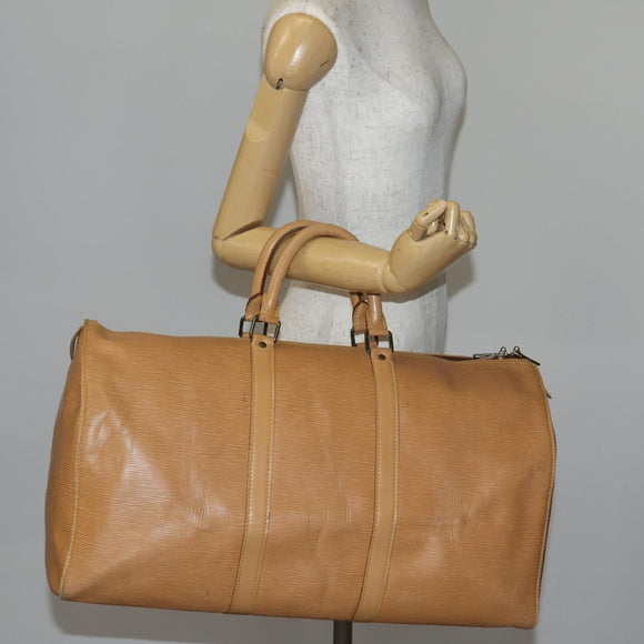 LOUIS VUITTON Epi Keepall 50 Boston Bag Beige M42941 LV Auth hk3136