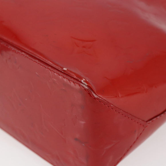 LOUIS VUITTON Monogram Vernis Reade PM Hand Bag Red Rouge M91088 LV Auth hk3140