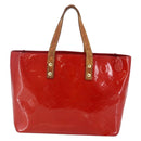 LOUIS VUITTON Monogram Vernis Reade PM Hand Bag Red Rouge M91088 LV Auth hk3140-2