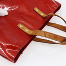 LOUIS VUITTON Monogram Vernis Reade PM Hand Bag Red Rouge M91088 LV Auth hk3140-6