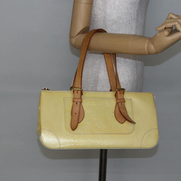 LOUIS VUITTON Monogram Vernis Rosewood Avenue Handtas Perle M93508 Auth hk3143