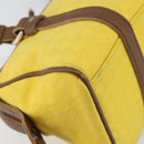 BOTTEGA VENETA INTRECCIATO Hand Bag Canvas Yellow Gold Auth hk3145-14