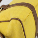 BOTTEGA VENETA INTRECCIATO Hand Bag Canvas Yellow Gold Auth hk3145-16