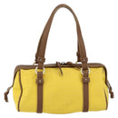 BOTTEGA VENETA INTRECCIATO Hand Bag Canvas Yellow Gold Auth hk3145-13
