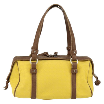BOTTEGA VENETA INTRECCIATO Hand Bag Canvas Yellow Gold Auth hk3145 - 0