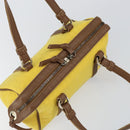 BOTTEGA VENETA INTRECCIATO Hand Bag Canvas Yellow Gold Auth hk3145-6