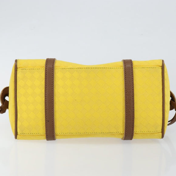 BOTTEGA VENETA INTRECCIATO Hand Bag Canvas Yellow Gold Auth hk3145