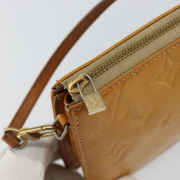 LOUIS VUITTON Monogram Vernis Lexington Pouch Beige M91010 LV Auth hk3147