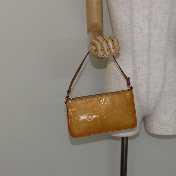 LOUIS VUITTON Monogram Vernis Lexington Pouch Beige M91010 LV Auth hk3147
