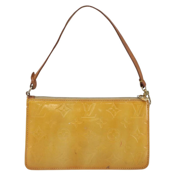 LOUIS VUITTON Monogram Vernis Lexington Pouch Beige M91010 LV Auth hk3147