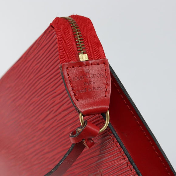 LOUIS VUITTON Epi Pochette Accessoires Pouch Red M52947 LV Auth hk3148