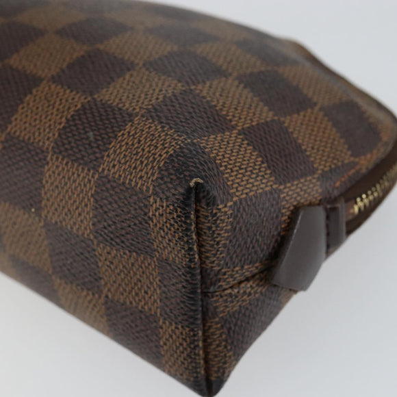 LOUIS VUITTON Damier Ebene Pochette Cosmetic PM Pouch N47516 LV Auth hk3158