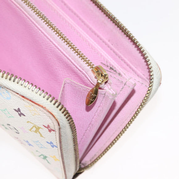 LOUIS VUITTON Monogram Multicolor Zippy Wallet Wallet White M60241 Auth hk3160