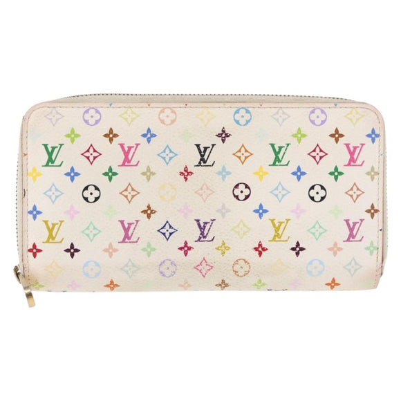 LOUIS VUITTON Monogram Multicolor Zippy Wallet Wallet White M60241 Auth hk3160
