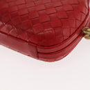 BOTTEGA VENETA INTRECCIATO Pouch Leather Red Gold Auth hk3161-16