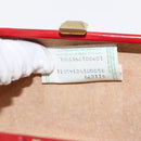 BOTTEGA VENETA INTRECCIATO Pouch Leather Red Gold Auth hk3161-12