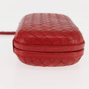 BOTTEGA VENETA INTRECCIATO Pouch Leather Red Gold Auth hk3161-3