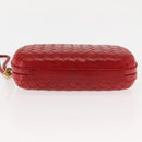 BOTTEGA VENETA INTRECCIATO Pouch Leather Red Gold Auth hk3161-5