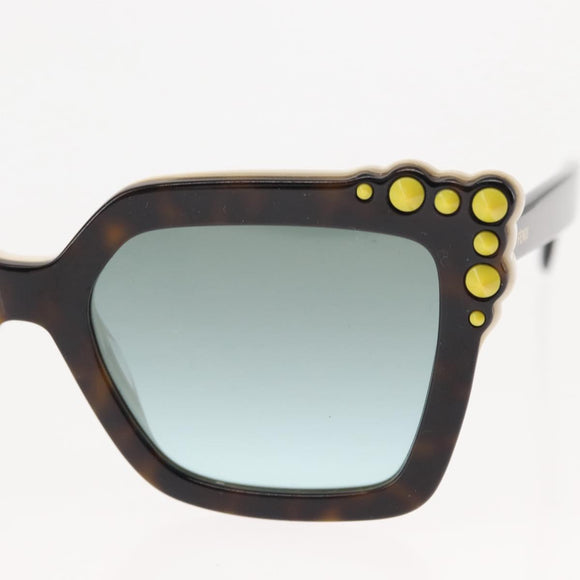 FENDI Sunglasses Plastic Brown C9KEQ Auth hk3162