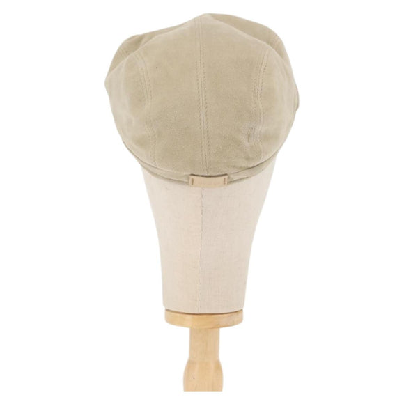 GUCCI Hunting Cap Suede M Beige Auth hk3163
