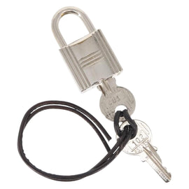 HERMES Cadena Padlock metal Silver Auth hk3164