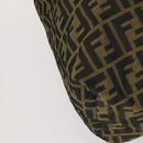 FENDI Zucca Canvas Zucchino Canvas Hand Bag Enamel 2 Set Black Brown Auth hk3167-8
