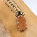 CELINE Macadam Canvas Hand Bag PVC Leather Beige Gold Auth hk3172-14