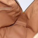 CELINE Macadam Canvas Hand Bag PVC Leather Beige Gold Auth hk3172-18