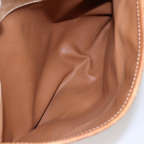 CELINE Macadam Canvas Hand Bag PVC Leather Beige Gold Auth hk3172