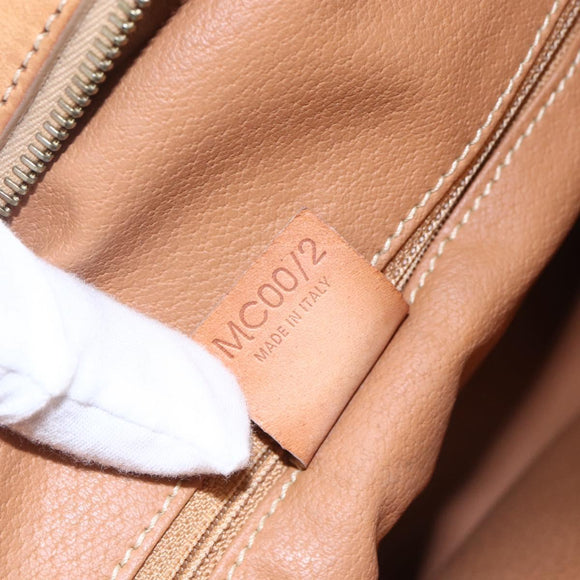 CELINE Macadam Canvas Hand Bag PVC Leather Beige Gold Auth hk3172