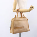 CELINE Macadam Canvas Hand Bag PVC Leather Beige Gold Auth hk3172-24