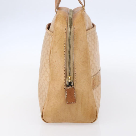 CELINE Macadam Canvas Hand Bag PVC Leather Beige Gold Auth hk3172