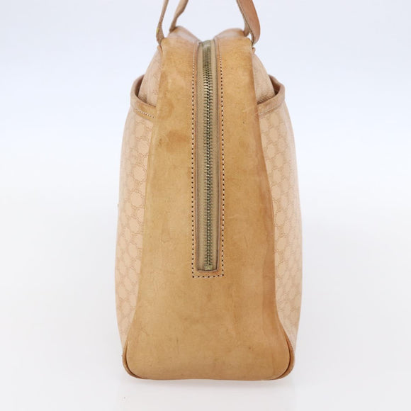 CELINE Macadam Canvas Hand Bag PVC Leather Beige Gold Auth hk3172