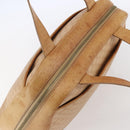 CELINE Macadam Canvas Hand Bag PVC Leather Beige Gold Auth hk3172-6