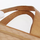 CELINE Macadam Canvas Hand Bag PVC Leather Beige Gold Auth hk3172-8