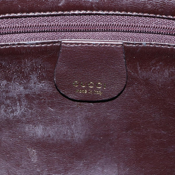 GUCCI Bamboo Shoulder Bag Leather 2way Black Gold 001 0166 1577 Auth hk3173